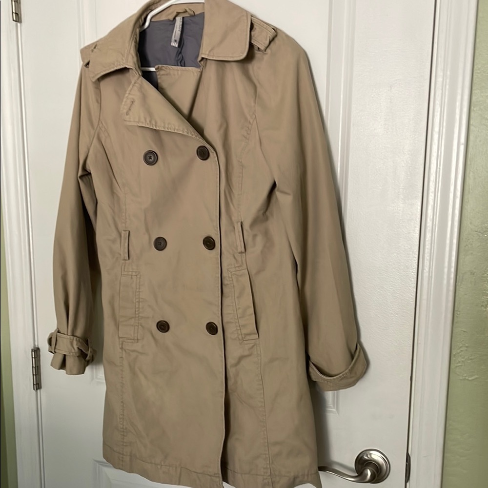 Old Navy Tan Trench Coat Double-Breasted Classic